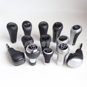 Bmw Car Gear <b>Knob</b> Leather Chrome Plated Carbon Fiber Manual Transmission <b>Shift</b> <b>Knob</b> Ergonomic Design For Bmw Models - Product Image 1