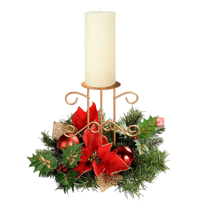 عيد الميلاد شجرة مع عمود شمعة وسام حامل الجدول عيد الميلاد شمعة الديكور المنزل