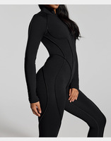 Ensemble Sportif Personnalisé en Nylon pour Femme, Combinaison de Fitness Gainante Une Pièce, Tenue de Yoga Dos Nu, Justaucorps Jumpsuit