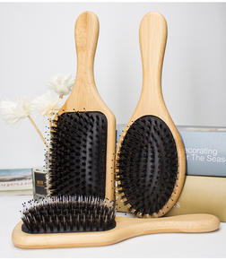 Precio de fábrica, Pelo Rizado largo fino, salud y masaje del cuero cabelludo, cojín de aire cuadrado, de Metal Pin, cepillo de paleta de pelo de madera Natural - Product Image 3