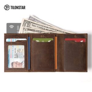 TILONSTAR TVC302C Portafoglio Trifold in Vera <span class=keywords><strong>Pelle</strong></span> Crazy Horse e Alluminio con Protezione RFID e Porta Carte Pop-up per <span class=keywords><strong>Uomo</strong></span> - Product Image 2