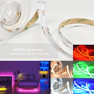 Bande LED COB WRGBW haute flexibilité et découpable pour décorations murales de fêtes, éclairage d'ambiance domestique et commercial - Product Image 1