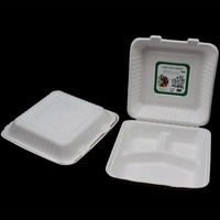 Assiettes jetables en pulpe de bagasse à trois compartiments de 9 à 10 pouces, vaisselle de fête compostable, 100% biodégradable