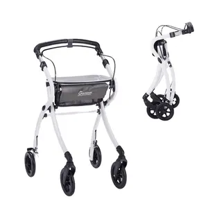 Rollator Aluminium Lipat Ringan Rollator Dalam Ruangan Dewasa Grosir Kualitas Tinggi Berdiri Rollator untuk Lansia Lansia