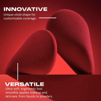 Nouvelle éponge de maquillage de beauté de haute qualité, sans latex, super douce, double face, en forme d'éventail, utilisable à sec ou humide, double usage