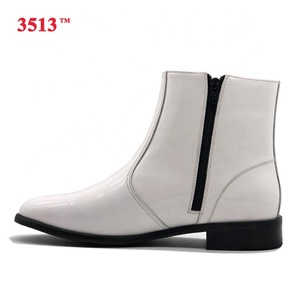 Botines <span class=keywords><strong>de</strong></span> <span class=keywords><strong>charol</strong></span> blancos <span class=keywords><strong>para</strong></span> <span class=keywords><strong>hombre</strong></span>, zapatos Chelsea - Product Image 3