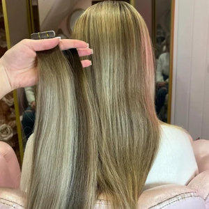 Europeo doble dibujado cabello humano 12A grado ruso Remy Virgen cutícula cinta invisible Ins cinta cruda en extensiones de cabello humano - Product Image 1