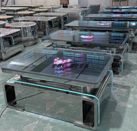 Table basse futuriste à LED lumineuse en acier inoxydable pour KTV, boîte de nuit et mobilier de salle VIP de bar