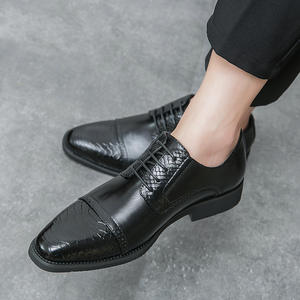 Nouvelles chaussures en cuir pour hommes de grande taille, blanches, élégantes, à coutures, style britannique, chaussures en cuir <span class=keywords><strong>Derby</strong></span> pour mariage, printemps et automne - Product Image 3