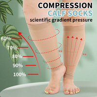 Chaussettes de compression pour mollets 20-30 mmHg, approuvées CE, en nylon et élasthanne tricotées, pour adultes, lot de 5 paires, soutien professionnel du tibia, anti-embolie