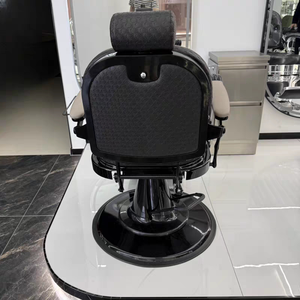 Fauteuil de Barbier Moderne en Cuir pour Hommes – Idéal pour les Coupes <span class=keywords><strong>Pompadour</strong></span> et Fade – Inclinable avec Rotation à 360° et Pompe Hydraulique – Pour Salons de Coiffure et Barbiers - Product Image 4