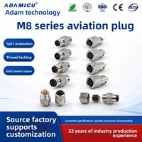 Connecteur industriel ADAMICU M8 personnalisé, câble de connecteur aviation 3 broches avec fil moulé, connecteur de capteur étanche IP67