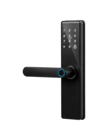 Serrure de porte connectée TTLock WiFi avec empreinte digitale, mot de passe numérique, carte-clé et sonnette pour portes en bois, contrôle via application Tuya