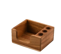 Organisateur de bureau moderne en bois d'acacia avec distributeur de notes adhésives, taille personnalisable, étagère de rangement multifonctionnelle