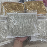 Tissu à franges perlées en argent de haute qualité avec franges en cristal perlées pour chaussures, vêtements et ornements
