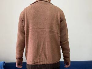 Vintage <strong>Men's</strong> Long Sleeve Geometric Pattern Spring Breathable <strong>Cardigan</strong> Lapel Regular Knitted Sweater <strong>with</strong> <strong>Pocket</strong> - Product Image 6