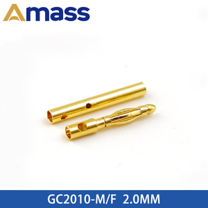 Connettore a banana Amass placcato oro 24k, terminale in rame, cavo di alimentazione 20A 500V DC Serie <span class=keywords><strong>GC</strong></span> - Product Image 2