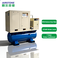 Compresseur d'air industriel tout-en-un Airstone 15KW 20HP 500L 220v, moteur à vis avec réservoir, sécheur, moteur refroidi par air