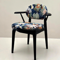 Chaise de salle à manger moderne minimaliste en bois massif, dossier en frêne blanc nordique, fauteuil de style mi-siècle, revêtement en tissu, non pliable