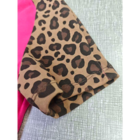 Set 2 Potong Motif Leopard Pinggang Tinggi Atasan Lengan Pendek dan Celana Pendek untuk Wanita dengan Bando Pakaian Sehari-hari Logo Kustom Streetwear OEM