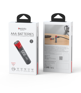 Batterie au lithium Yesido avec interface Type-C, 440 <span class=keywords><strong>mAh</strong></span>, 666 mWh, 1200 cycles de recharge, lot de 7 piles AAA rechargeables YP98 - Product Image 6
