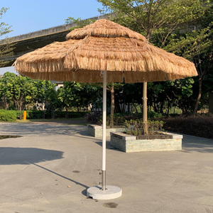 Sombrilla de paja de alta calidad y bajo precio al por mayor, paraguas de aluminio de paja elegante personalizado, <span class=keywords><strong>Base</strong></span> de mármol, muebles de exterior, gimnasio - Product Image 5