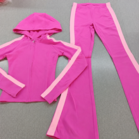 Ensemble deux pièces pour femmes, vêtements Y2K, logo personnalisé, streetwear pour femmes, veste zippée et pantalon de yoga évasé, ensemble de jogging, survêtements pour femmes