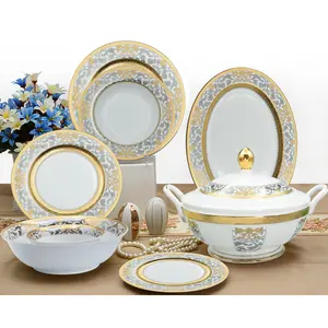 德国黄金设计定制碗套6或12人豪华皇宫餐桌套装