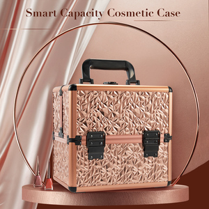 Portable Aluminum Cosmetic Train <b>Case</b> with 4 Trays Locking <b>Makeup</b> <b>Case</b> Organizer Hard Vanity Storage Travel Make up Artist Box - Product Image 5