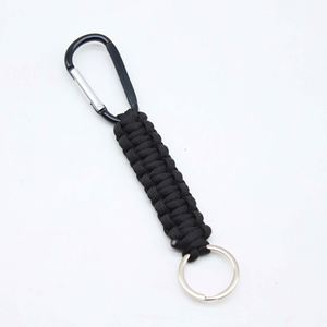 Mousqueton porte-clés en alliage de zinc noir à dégagement rapide, avec corde tressée à sept brins, pour parapluie d'extérieur et accrochage de clés, en gros - Product Image 4