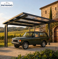 Abri de voiture moderne en aluminium Paiyahao 3,0 mm avec toit transparent en polycarbonate pour vignoble, propriété, cave à vin et parking extérieur
