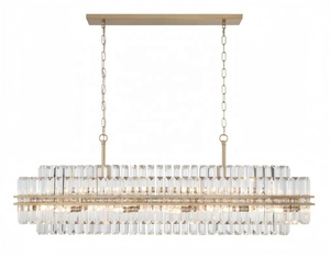Lámpara de Araña LED de Cristal Rectangular de 16 Luces y 50 Pulgadas, Estilo Moderno y Lujoso para Sala de Estar, en Latón/Cromo - Product Image 3