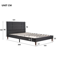 Lit capitonné Queen/King de haute qualité Structure métallique rembourrée confortable fer réglable pour les meubles de maison de chambre à coucher de filles