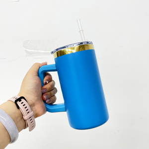 Gobelet de bière à <span class=keywords><strong>café</strong></span> plaqué or avec miroir de Noël enduit de poudre de 20oz avec poignée en plastique amovible pour gravure au laser - Product Image 5