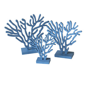 Ornamenti in legno a forma di corallo in stile mediterraneo Hailan di varie dimensioni - Un set di decorazioni per la casa e regali di nozze per una nuova casa - Product Image 1