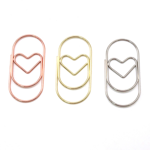 Wholesale Creative Simple <strong>Large</strong> Size Cute Practical Bookmark Push Pin Gold Metal <strong>Paper</strong> <strong>Clips</strong> for School Office Documents - Product Image 1