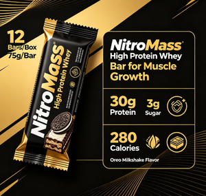 Barra de Proteína NitroMass para el Crecimiento Muscular, Proteína de Caseína, Creatina Monohidratada 75g, Barra de Proteína de Suero para la Recuperación Post-Entrenamiento - Product Image 5
