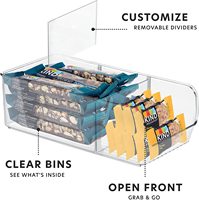 Boîte à thé divisée en plexiglas boîte de rangement des aliments conteneurs transparent acrylique organisateur de collations avec séparateurs amovibles