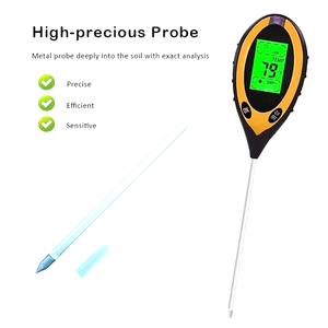 핫 세일 <span class=keywords><strong>4</strong></span> <span class=keywords><strong>in</strong></span> <span class=keywords><strong>1</strong></span> 디지털 토양 pH 측정기 플라스틱 소재 식물 잔디 측정 온도 수분 빛 OEM 사용자 정의 - Product Image 3