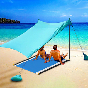 หลังคาคลุมชายหาดแบบพกพา กันแดด กันลม รูปทรงสี่เหลี่ยม สำหรับริมทะเล - Product Image 1
