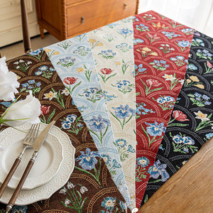 Ychon French Retro Style <strong>Table</strong> <strong>Runner</strong> Custom Tablecloth Polyester <strong>Table</strong> <strong>Runner</strong> for Wedding Parties for Home Decor - Product Image 2