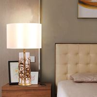 Lampe de chevet de chambre à coucher en verre de campagne américaine Fashion living room model room wedding decoration modern simple table lamp