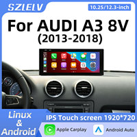 Écran central de contrôle de voiture, grand écran de tableau de bord compatible avec Audi A3 8V 2013-2018, avec navigation Android, CarPlay sans fil, IPS