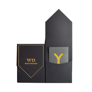 Sobres de Cartulina Negra Mate de Alta Calidad con Estampado Dorado en Caliente Personalizado, Tarjetas de Agradecimiento con Logotipo al por Mayor de 8*13 cm - Product Image 4