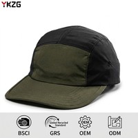 Gorra Minimalista de 5 Paneles, Gorra de Campamento Personalizada, Gorra de Nylon Impermeable, Gorra de Béisbol Urbana con Correa Ajustable