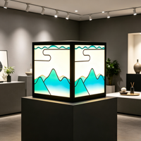 Boîte à lumière portable en acrylique personnalisée, cube LED éclairé sur quatre côtés, signalétique lumineuse pour les magasins, les mariages, les voitures avec publicité