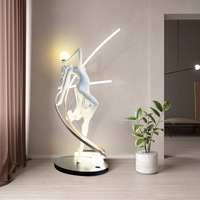 Lampes suspendues Clubs Bar Décor Art Danse Fille Ornement Moderne Intérieur Led Blanc Sculpture Lampadaire Ballerine