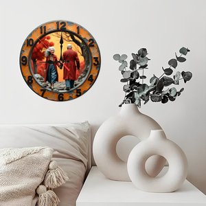 Round Wooden Wall <b>Clock</b> 25Cm Wood Grain Surface Quiet Movement For Home Office Study Room Decor - Product Image 4