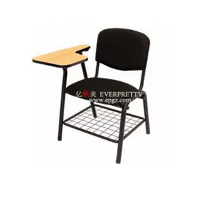 School Furniture heavy duty Black Plastic Student Sketching Chair with Writing Pad Can put books at the bottom for students