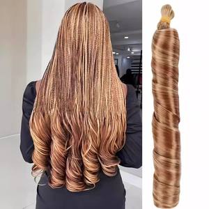 Tube Curl Big Roll 24 pouces <span class=keywords><strong>français</strong></span> lâche spirale Crochet tresse de cheveux - Product Image 1